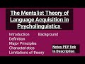 Mentalist Theory of Language Acquisition/NOTES PDF  in Description/@LiteratureandPS