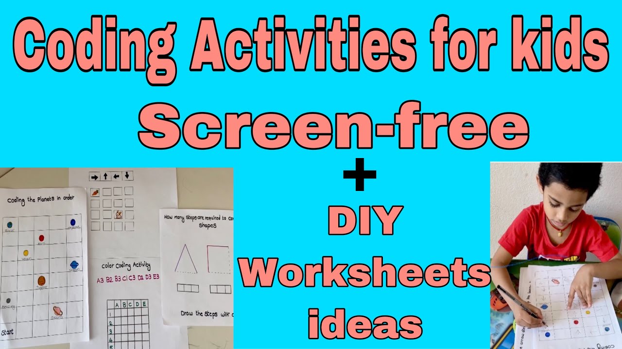 coding activities for kids 4 simple and easy screen free activities for 4 8 yrs old youtube