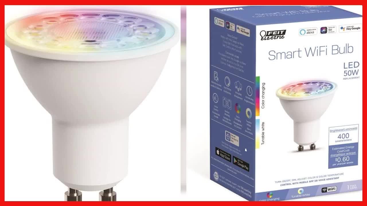 Feit Electric 50 Watt Equivalent MR16 Alexa Google Siri Smart RGBW LED Light Bulb