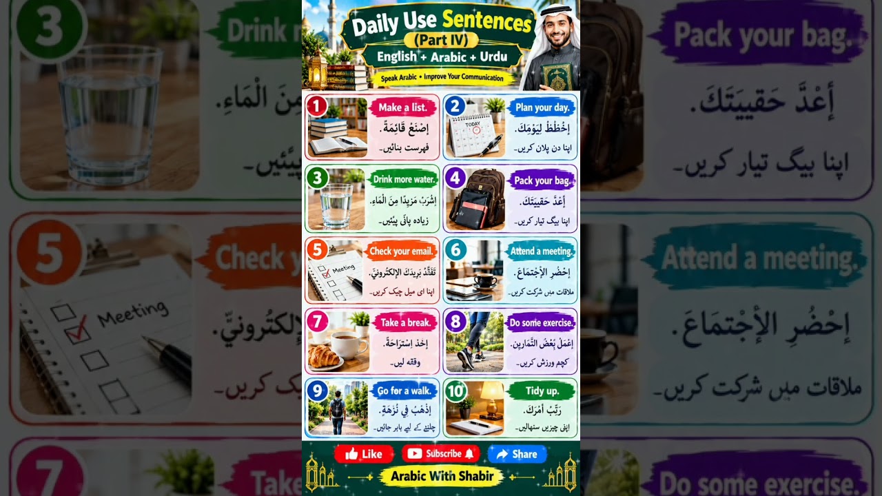 Daily useful Arabic words||Arabic With Shabir||asan Arabic language, learn Arabic language daily