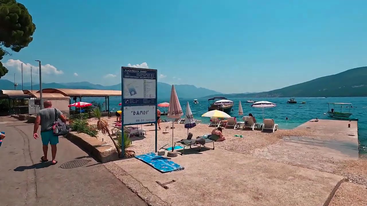 Baošići to Đenovići Beach  Herceg Novi Walk tour 4k