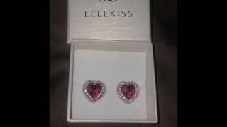 Ruby Swarovski Elements Crystal Earrings Studs