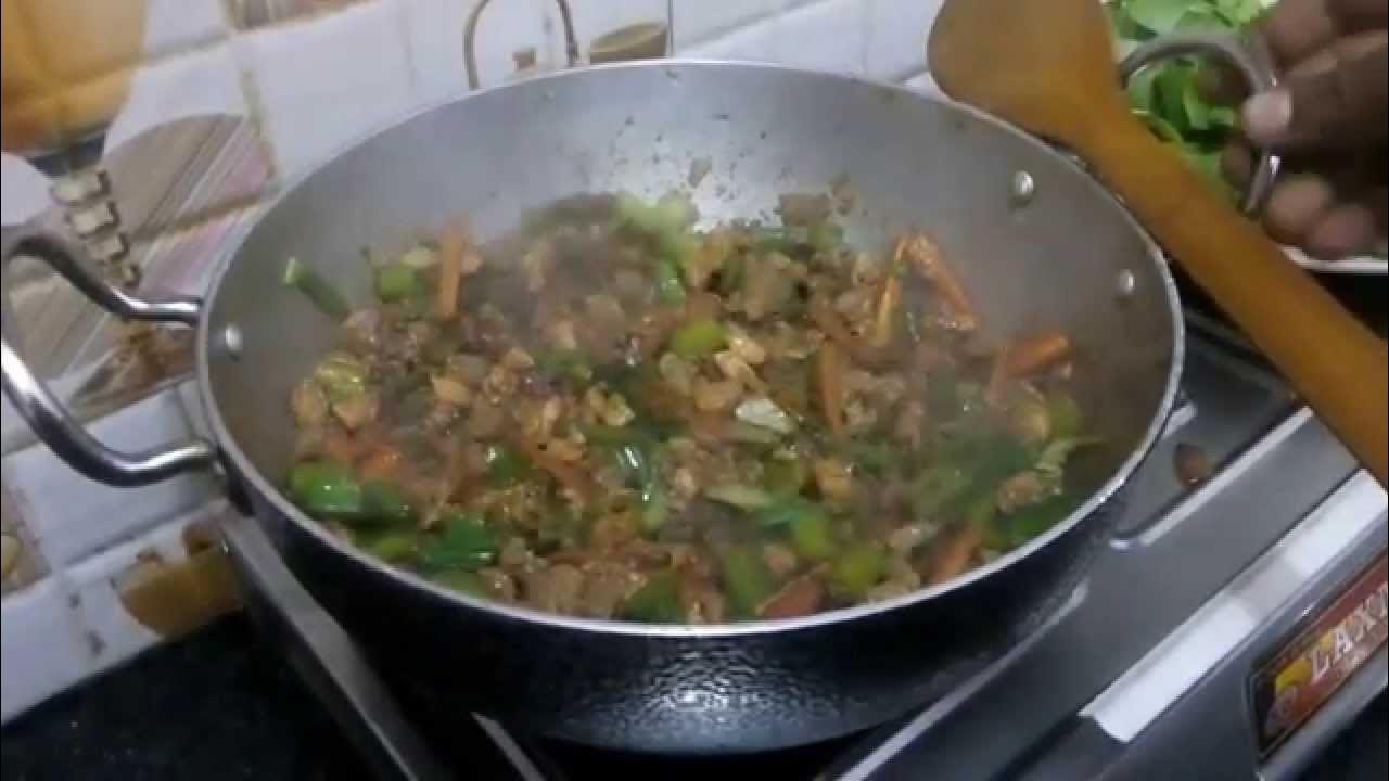 stir fried vegetables with chicken and chicken liver - YouTube