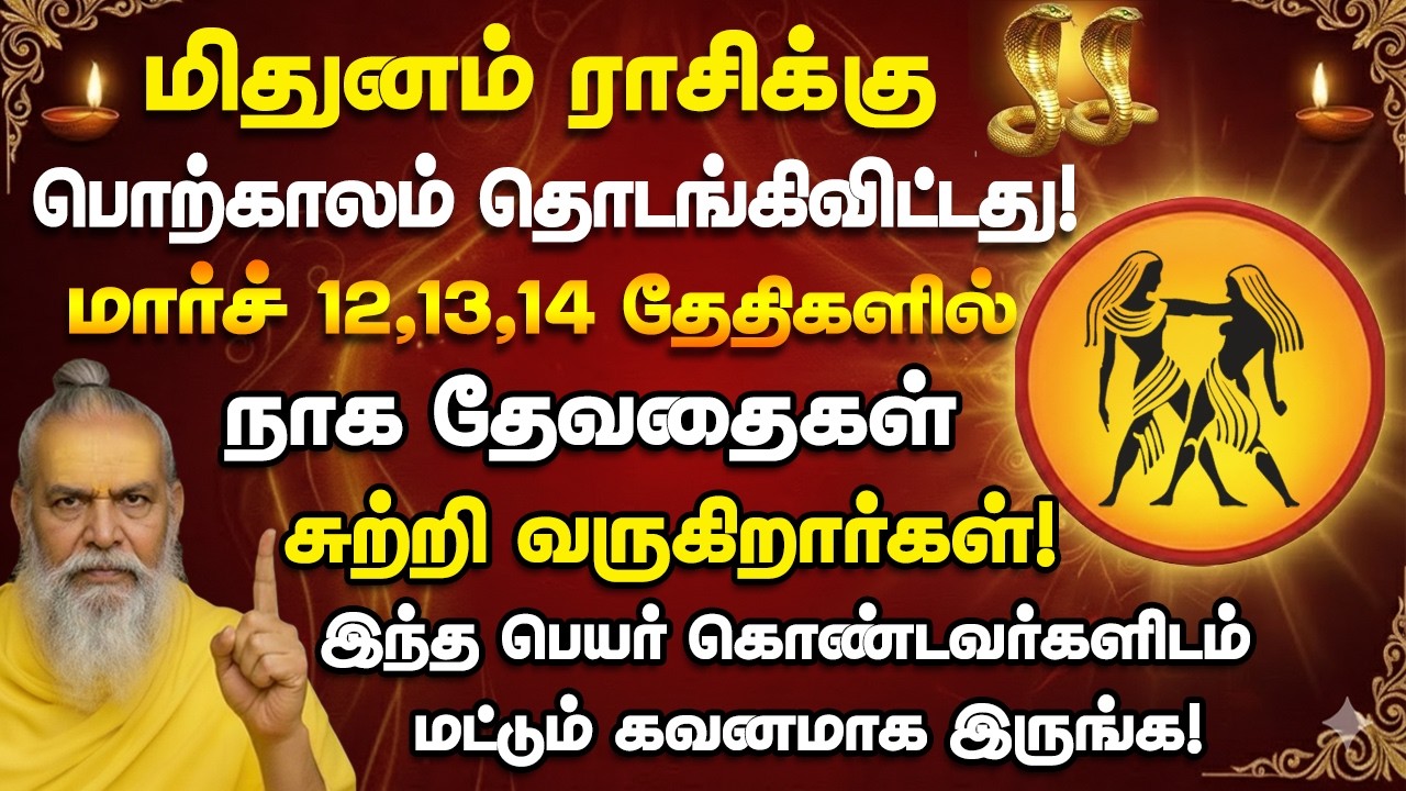 மிதுனம் பொற்காலம் தொடங்கிவிட்டது! மார்ச் 13,14 தேதிகளில் இந்த நபரிடம் கவனமாக இருங்க! mithunam 2026
