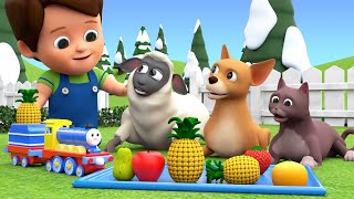 Learn Fruits &  Animal Names | Learning Animals Names | Preschool Educational Videos for Toddlers