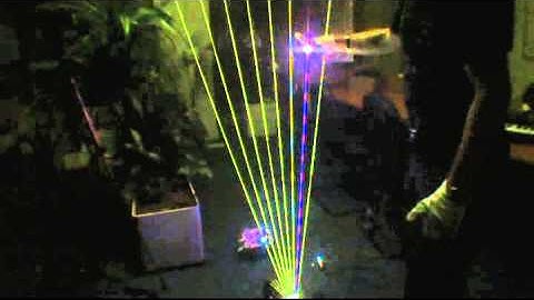 Our Free ILDA color Laser Harp controller with hand height sensing!