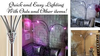 DIY Quick and Easy Floor Lamp Using Oats and Other Home Items|Inexpensive Home Decor Lighting!