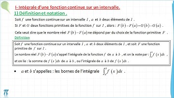 Cours des intégrales - Partie 1