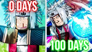 I Spent 100 Days as JIRAIYA in Shindo Life - Roblox..