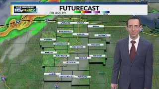 Isolated strong storms possible tonight, higher storm chance Sat AM