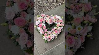 Creating an Open Heart floral tribute in pastel shades #floraltribute #funeralflowers #florist