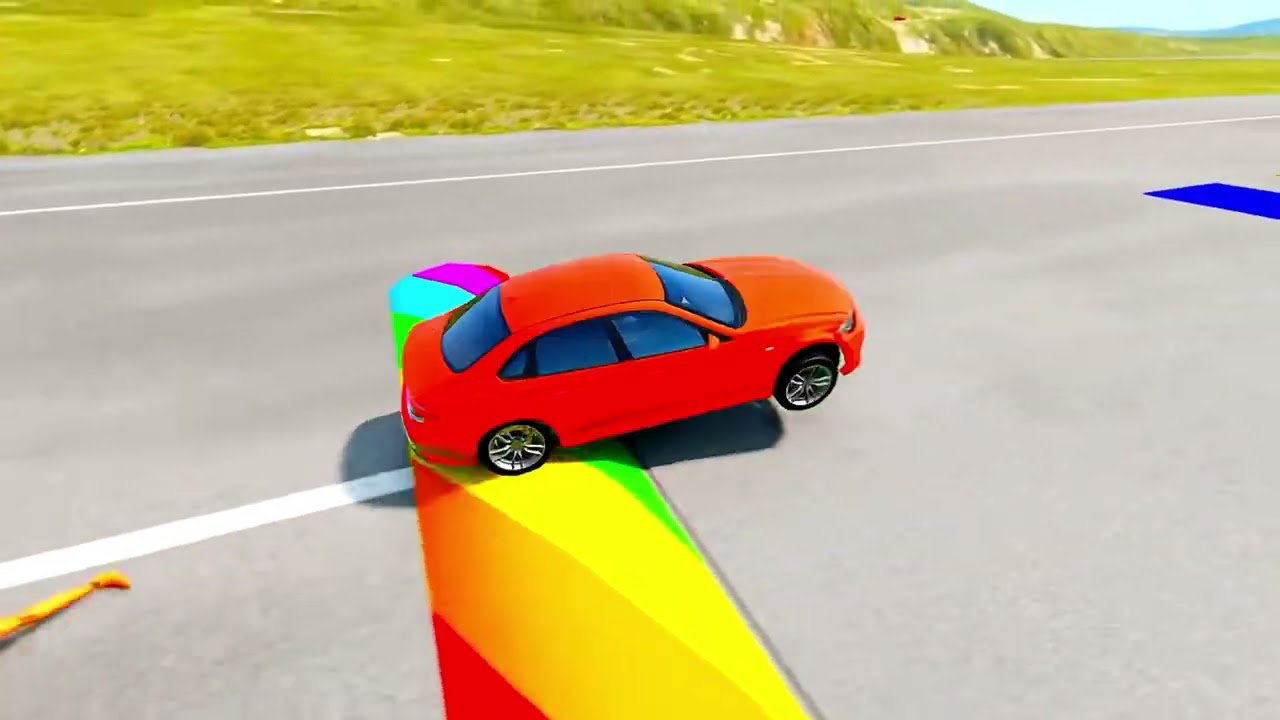 Colourful car jumping in 🛣️ road 🚗🚗🚨 - YouTube