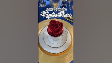 How to make gorgeous Napkin Roses 🌹 Full episode on my channel! #napkinart #napkins #napkinfolding