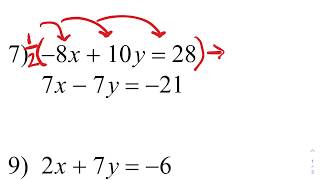 Math 1 Systems of Equations by Elimination with Multiplication and Division