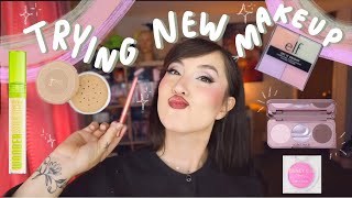 TRYING NEW DRUGSTORE MAKEUP!JUVIA'S PLACE,ELF COSMETICS,NYX,MORPHE+ Best Blurring Setting Powder!