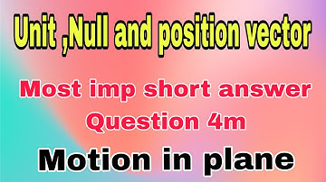 unit vector, Null vector, position vector   types of vectors class11