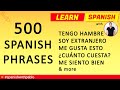 500 Phrases in Spanish Tutorial, English to Castilian Spanish Essential Phrases and Vocabulary.