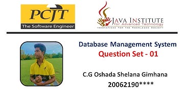 Java Institute | Database Management System | Question Set 01