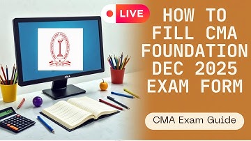 live :- How to Fill CMA Foundation December 2025 Exam Form | How to Fill CMA Foundation Exam Form 