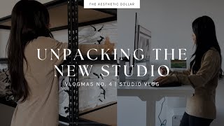 Unpacking at the New Studio | Vlogmas No. 4 | Small Business | Cash Stuffing | Flexispot Desk