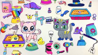 Nice Cat vs Naughty Cat Quiet - Paper Craft for kids