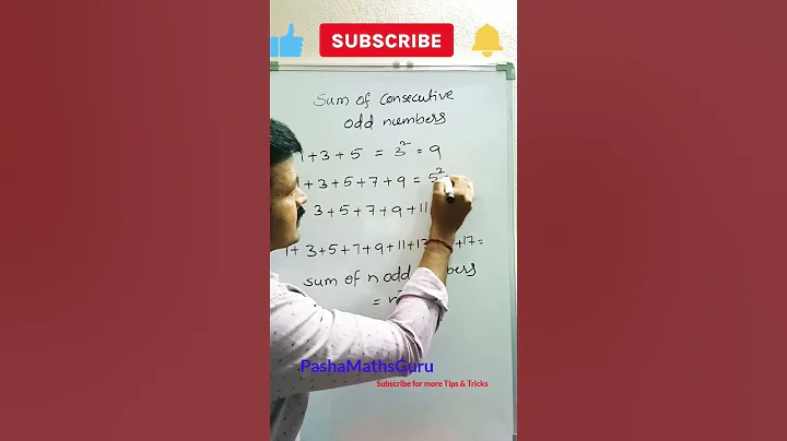 Sum Of Consecutive Odd Numbers Trick #shorts #ytshorts #maths #mathtricks  #youtubeshorts