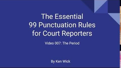 007 99 Punctuation Rules: The Period