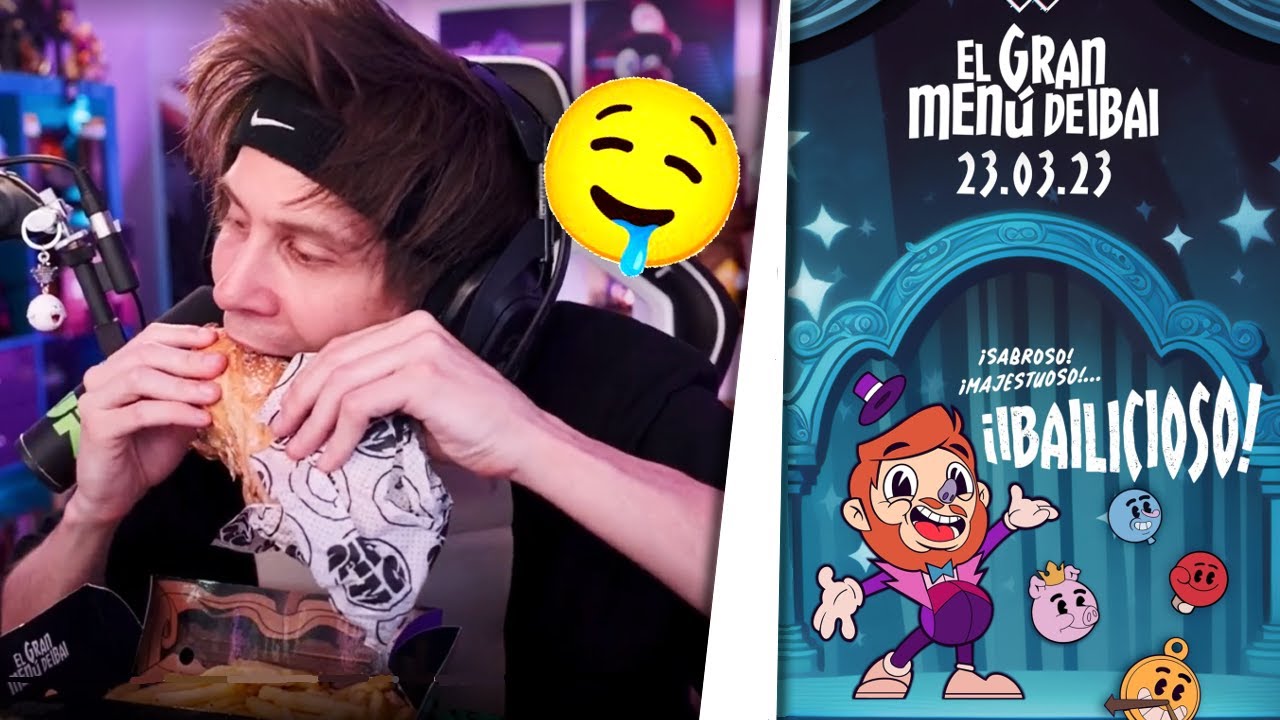 Rubius PRUEBA y REACCIONA a TODO el MENU de Ibai 🍔🤤