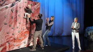 Ellen Meets a Baby Rock Climber