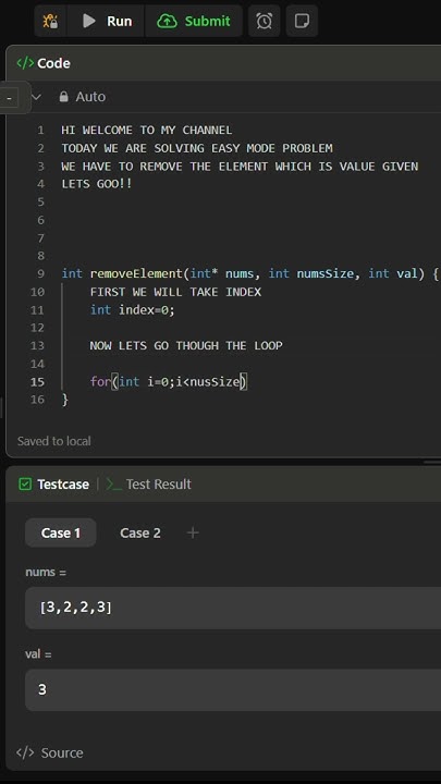 Remove Element || LeetCode #shorts - YouTube