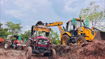 Jcb 3dx Backhoe Mud Loading Trolley In Mahindra Arjun And Swaraj 855 Tractor l