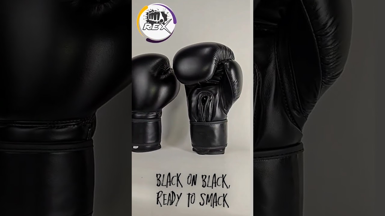 Black on Black Ready to Smack🥊 Sleek Boxing Gloves in Action 