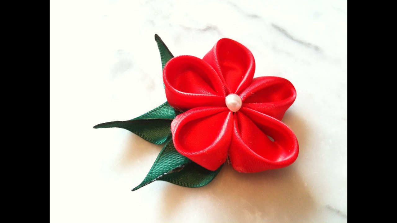 طريقة سهلة لصنع وردة مميزة من اشرطة الستان