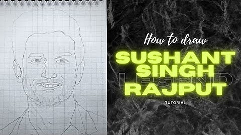 How to draw SUSHANT SINGH RAJPUT | Outline tutorial for beginners | Grid method😉