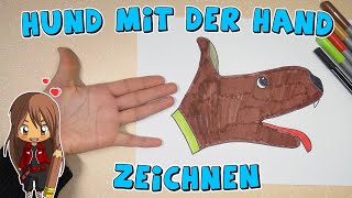 Hund einfach mit der Hand malen für Kinder | ab 5 Jahren | Malen mit Evi | deutsch