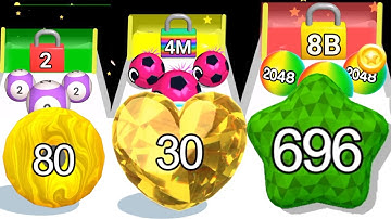 Satisfying mobile game - Puff Up - balloon puzzle gameplay walkthrough part 6 #puffup2048ball