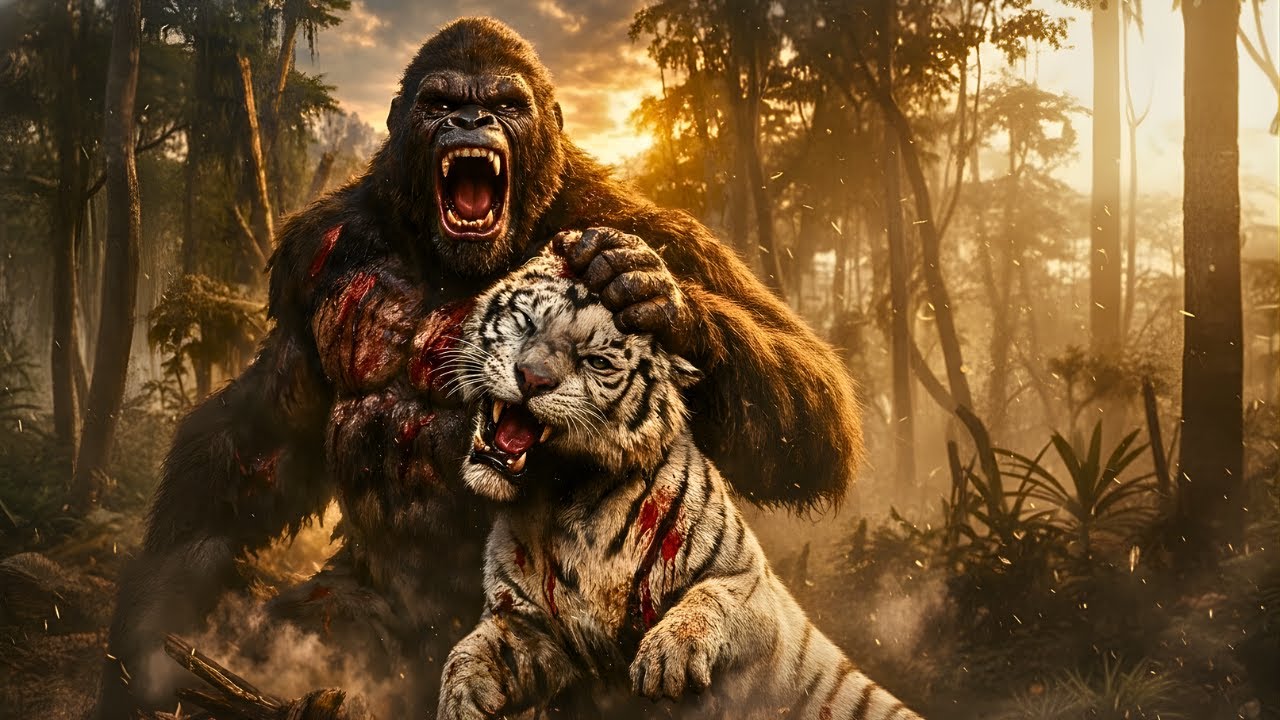 King Kong vs White Tiger 🦍🐅 | Brutal Final Battle | Ultra Realistic 4K Fight
