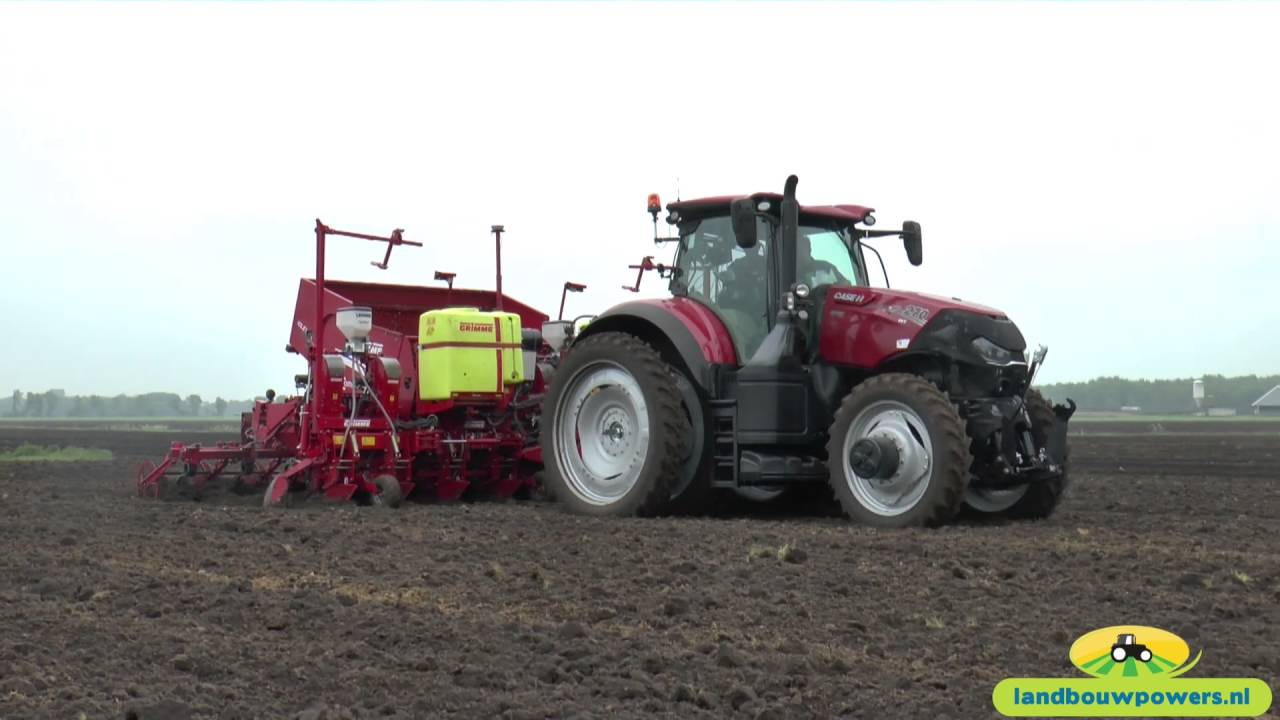Case IH Optum 270 CVX met Grimme GL860 Compacta