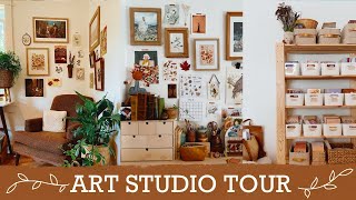 Art Studio Tour  natural, boho, cottage cozy art studio