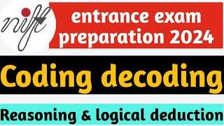 Coding Decoding 1 | nift entrance exam preparation | Resoning and logical deduction | Resoning trick