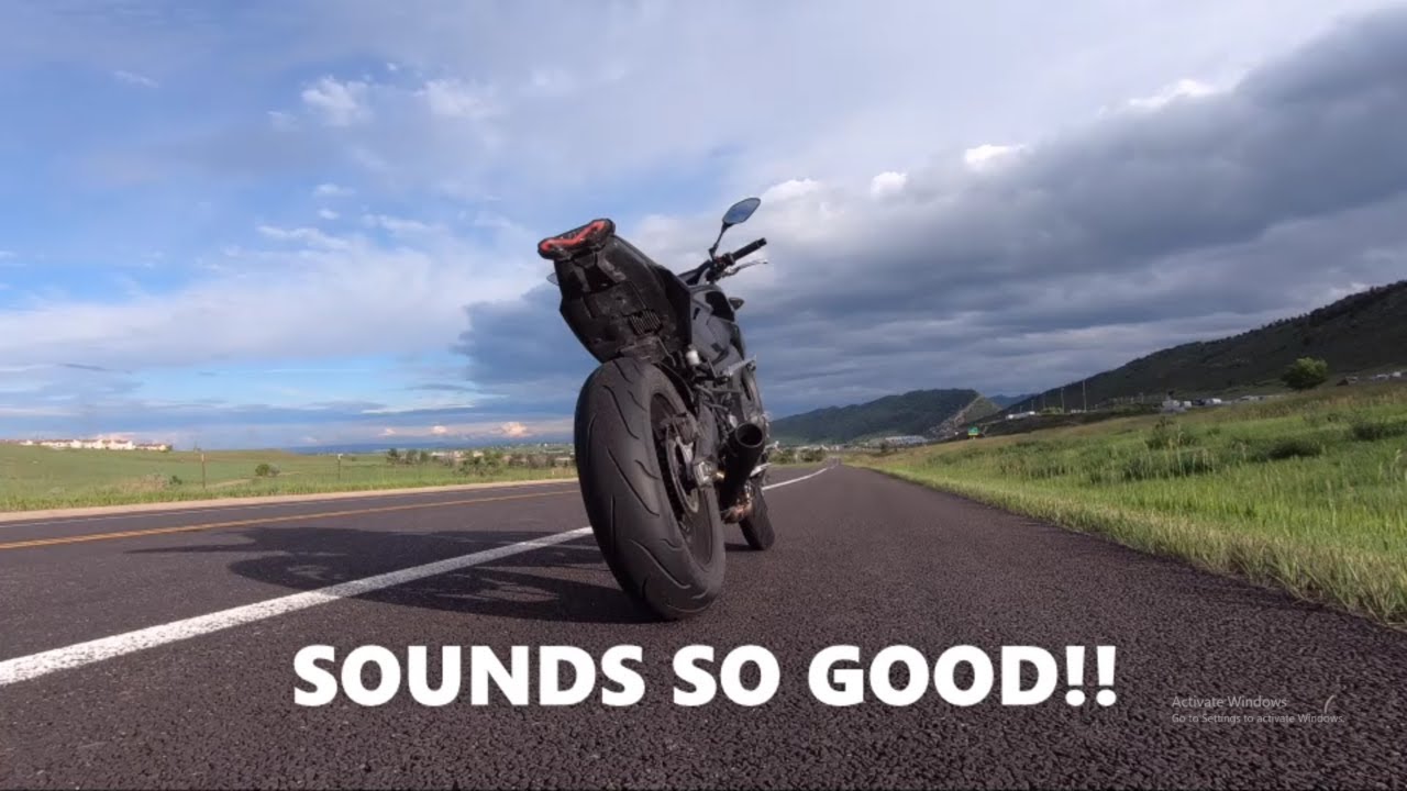 FZ-09 exhaust install, sound, and fly bye!