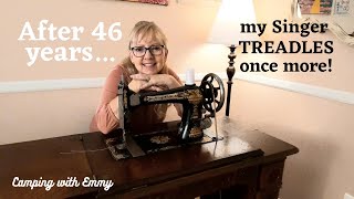 After more than 46 years, my vintage 1903 Singer Treadle sewing machine Treadles once more!