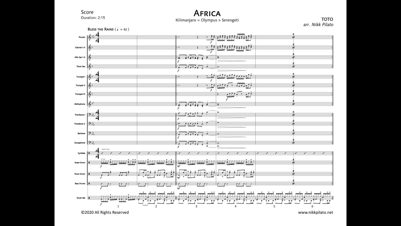 Africa - Toto (Marching Band Arrangement) - YouTube