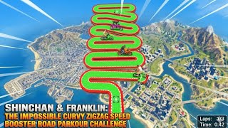 SHINCHAN AND FRANKLIN TRIED THE IMPOSSIBLE FLOWER SPEED BOOSTER ROAD CHALLENGE GTA 5 GAMEPLAY 