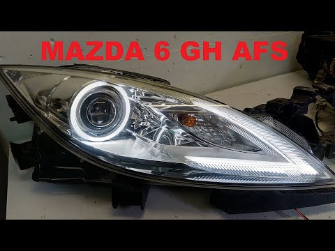 MAZDA 6 GH AFS. Замена линз (HELLA 3R) + ангельские глазки (NZ LED STYLE). "Американка"