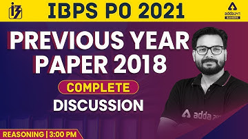 IBPS PO 2021 Foundation Batch | Reasoning | IBPS PO Previous Year Paper 2018 Solution