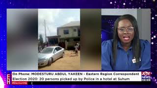Election 2020: 20 persons picked up by Police in a hotel at Suhum in Eastern Region (7-12-20)