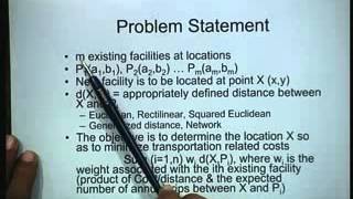Lecture   30 Mathematical Models for Facility Location