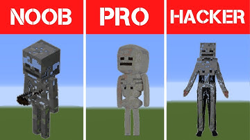 Pixel Art NOOB vs PRO vs HACKER Skeleton in Minecraft