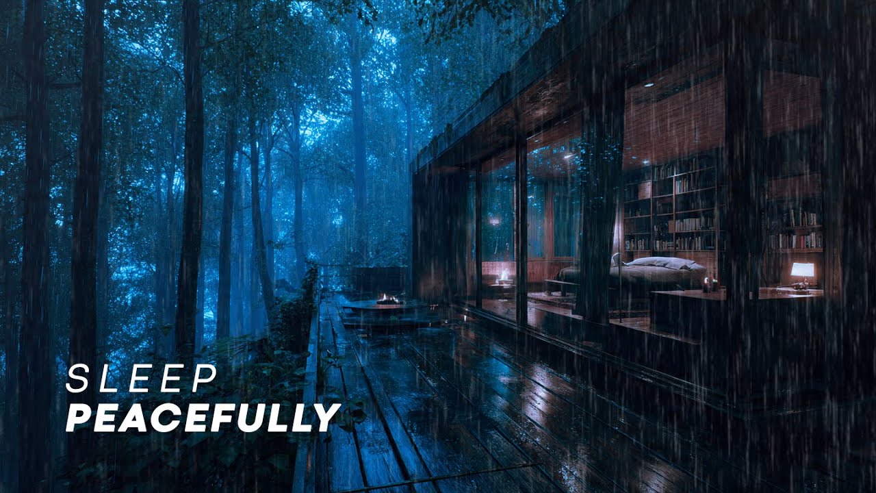 🌧Deep Calm Night | Rain Sounds for Sleeping in a Cozy Cabin with Heavy ...